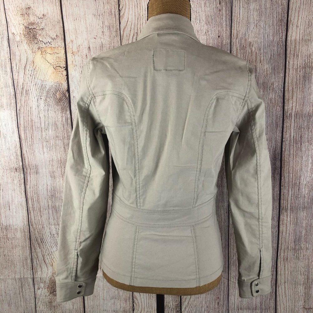 Mexx Beige Button Front Long Sleeve Jacket Sz 12 - Picture 2 of 11